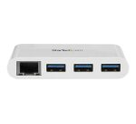 StarTech.com Hub USB-C à 3 ports avec Gigabit Ethernet - USB 3.0 (5Gbps) - USB-C vers 3x USB-A - Blanc