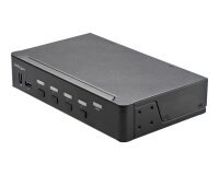 StarTech.com Commutateur KVM HDMI à 4 Ports - Moniteur Unique 4K 60Hz Ultra HDR - Commutateur KVM de Bureau HDMI 2.0 avec Hub USB 3.0 à 2 Ports (5Gbps) et 4x USB 2.0 HID, Audio - TAA