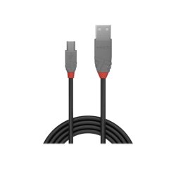 Lindy 36723 câble USB USB 2.0 2 m USB A Mini-USB B Noir, Gris