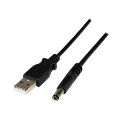 StarTech.com Câble d'alimentation USB vers connecteur annulaire de type N 5 V CC de 1 m - USB A vers V CC de 5,5 mm