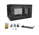 StarTech.com Armoire Réseau Murale à 2 Montants 6U avec Étagère 1U, Armoire Serveur Murale 19" à Charnières pour Équipement IT/AV/Électronique/Ordinateur, Armoire Rack Ventilée Flexible