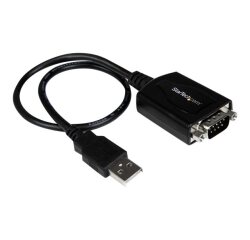 StarTech.com Câble Adaptateur USB vers Série Professionnel de 30cm à 1 Port avec Rétention COM, Adaptateur USB vers RS232, Conforme TAA