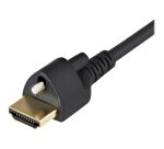StarTech.com Câble HDMI Mince de 1m avec Vis de Verrouillage - 4K 60Hz HDR - Câble pour Moniteur HDMI 2.0 Haute Vitesse avec Connecteur à Vis de Verrouillage pour une Connexion Sécurisée - Câble HDMI Mince avec Ethernet - M/M