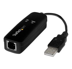 StarTech.com Modem Fax USB 2.0 - Modem Externe Matériel 56K Dial Up V.92 /Dongle/Adaptateur - Modem Fax pour PC Portable - Prise Téléphonique USB - Modem Données USB - Fax Réseau/CMR/POS
