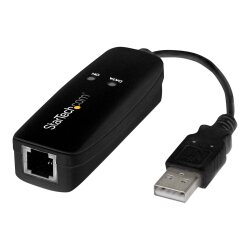 StarTech.com Modem Fax USB 2.0 - Modem Externe Matériel 56K Dial Up V.92 /Dongle/Adaptateur - Modem Fax pour PC Portable - Prise Téléphonique USB - Modem Données USB - Fax Réseau/CMR/POS