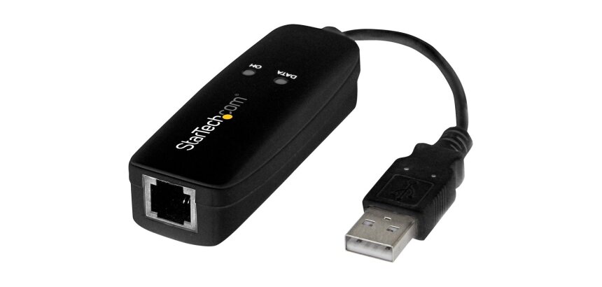 StarTech.com Modem Fax USB 2.0 - Modem Externe Matériel 56K Dial Up V.92 /Dongle/Adaptateur - Modem Fax pour PC Portable - Prise Téléphonique USB - Modem Données USB - Fax Réseau/CMR/POS