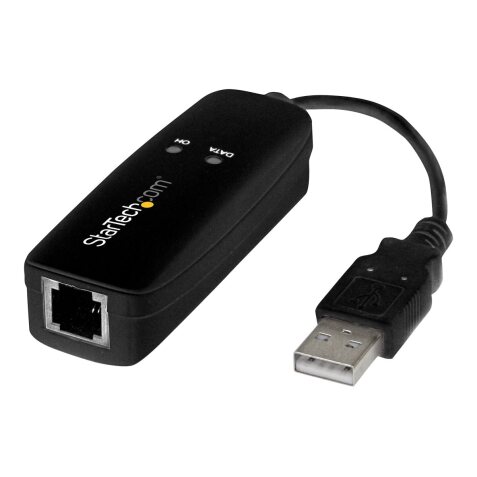 StarTech.com Modem Fax USB 2.0 - Modem Externe Matériel 56K Dial Up V.92 /Dongle/Adaptateur - Modem Fax pour PC Portable - Prise Téléphonique USB - Modem Données USB - Fax Réseau/CMR/POS