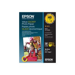 Epson Value Photo Paper Glossy - photo paper - 20 sheet(s) - 100 x 150 mm (pack of 2)