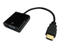 DLH Adaptateur HDMI (M) vers VGA (F) avec port audio (jack 3.5mm) - Câble 16cm - Résolution supportée : 1920x1080 / 60Hz - Noir