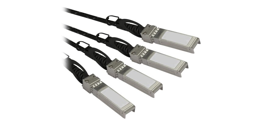 StarTech.com Câble QSFP+ vers 4x SFP+ à connexion directe conforme à MSA - Cordon DAC Twinax de 3 m