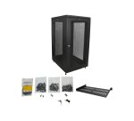 StarTech.com Armoire Rack Serveur 24U à 4 Montants, Armoire Verrouillable 19" pour Ordinateur/AV/Équipement IT, Rack Réseau pour Bureau/Domicile avec Roulettes et Rails de Montage Ajustables