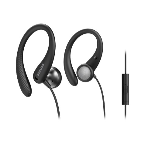 Philips TAA1105BK/00 écouteur/casque Avec fil Crochets auriculaires, Ecouteurs Sports Noir