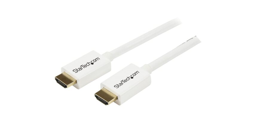 StarTech.com Câble HDMI CL3 avec Ethernet - 3m - Câble Ultra HDMI Mural - Cordon HDMI Haut Débit 4K 30Hz UHD - 10.2 Gbps - Câble Vidéo/Affichage HDMI 1.4 - 30AWG - Blanc