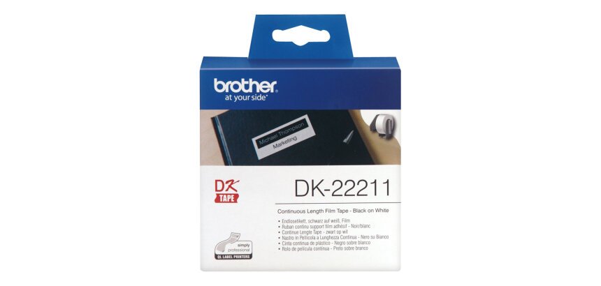 Brother DK-22211 - Rouleau d'étiquettes original – Blanc, 29 mm x 15,24 m