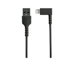 StarTech.com Câble USB-A vers Lightning Noir Robuste 1m Coudé à 90° - Câble de Charge/Synchronisation USB Type A vers Lightning en Fibre Aramide Robuste et Résistante - Certifié Apple MFi - iPhone