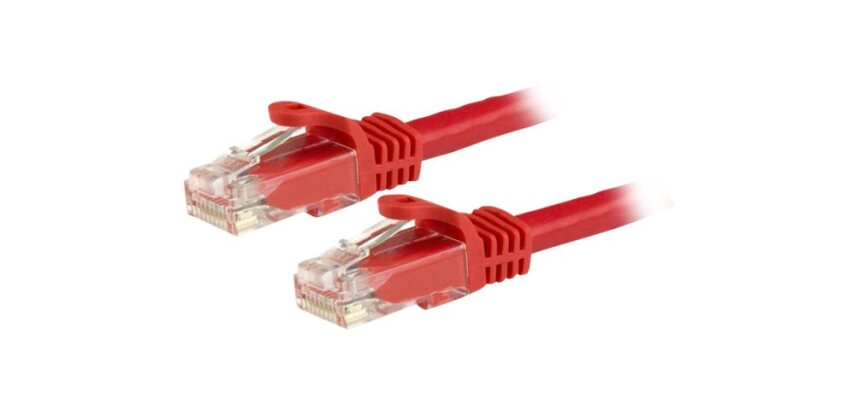 StarTech.com Câble réseau Cat6 Gigabit UTP sans crochet de 15m - Cordon Ethernet RJ45 anti-accroc - M/M - Rouge