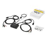 StarTech.com Commutateur KVM HDMI à 2 ports avec câbles incorporés - USB 4K 60Hz