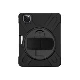 DLH COQUE RENFORCEE AVEC EMPLACEMENT STYLET, BANDOULIERE, POIGNEE ROTATIVE ET PIED SUPPORT POUR APPLE IPAD PRO 11" 1ere et 2eme generation (2018 / 2020)
