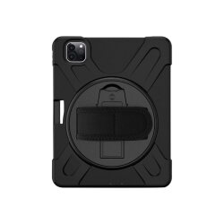 DLH COQUE RENFORCEE AVEC EMPLACEMENT STYLET, BANDOULIERE, POIGNEE ROTATIVE ET PIED SUPPORT POUR APPLE IPAD PRO 11" 1ere et 2eme generation (2018 / 2020)