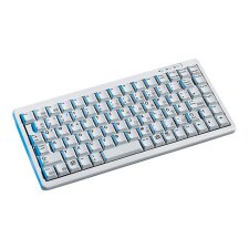 CHERRY G84-4100 COMPACT KEYBOARD Clavier filaire miniature, USB/PS2, gris clair, AZERTY - FR