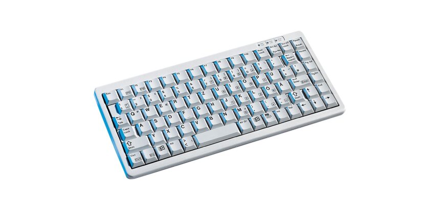CHERRY G84-4100 COMPACT KEYBOARD Clavier filaire miniature, USB/PS2, gris clair, AZERTY - FR