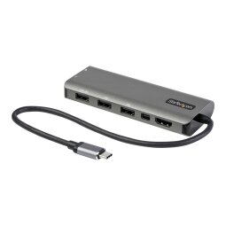 StarTech.com Adaptateur Multiports USB-C - USB-C vers HDMI ou Mini DisplayPort 4K 60Hz - Alimentation 100W Passthrough - Hub USB 4 Ports 10Gbps - Mini Dock USB Type-C - Câble Intégré 30cm