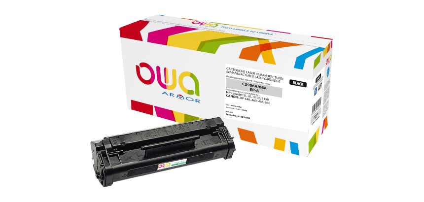 Toner remanufacturé OWA - standard - Noir - pour HP C3906A, CANON EP-A