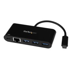 StarTech.com Adaptateur USB-C vers Gigabit Ethernet avec hub USB 3.0 à 3 ports et USB Power Delivery