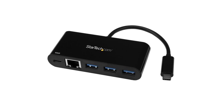 StarTech.com Adaptateur USB-C vers Gigabit Ethernet avec hub USB 3.0 à 3 ports et USB Power Delivery