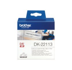 Brother DK-22113 ruban d'étiquette Noir sur transparent