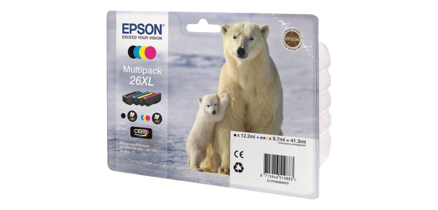 Epson Polar bear Encre Claria Premium multipack 4 couleurs Ours Polaire 26XL