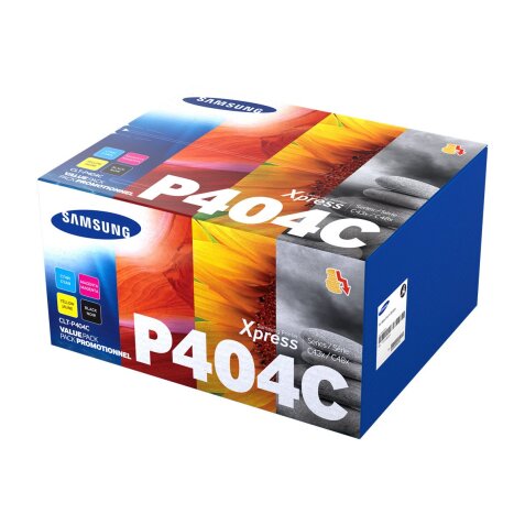 Samsung CLT-P404C Pack de 4 cartouches authentiques de toner cyan/magenta/jaune/noir