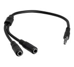 StarTech.com Adaptateur pour casque avec prises pour écouteur et microphone séparées - Mini-Jack 3,5mm 1x (M) 2x (F) - Noir