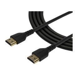 StarTech.com Câble HDMI Fin de 2m, Câble HDMI 2.0 Flexible Certifié Premium avec Ethernet, UHD 4K 60Hz HDR10, Conception Durable en Fibre d'Aramide avec Gaine en TPE