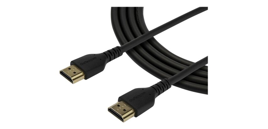 StarTech.com Câble HDMI Fin de 2m, Câble HDMI 2.0 Flexible Certifié Premium avec Ethernet, UHD 4K 60Hz HDR10, Conception Durable en Fibre d'Aramide avec Gaine en TPE