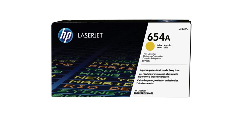 HP 654A toner jaune authentique LaserJet