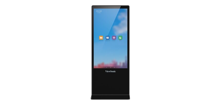 Viewsonic EP5542T Écran d'affichage dynamique Conception Totem 139,7 cm (55") LED 450 cd/m² 4K Ultra HD Noir Écran tactile Android 8.0