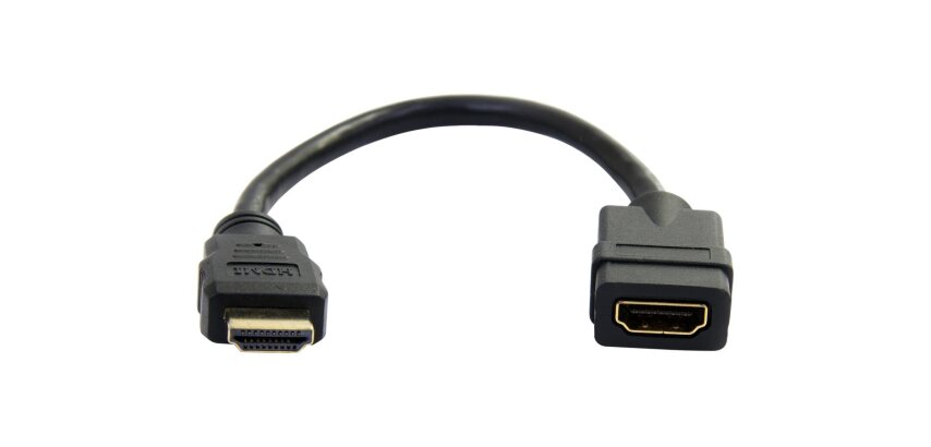 StarTech.com Câble de rallonge HDMI 15,2cm - Câble HDMI court mâle vers femelle - Rallonge de câble HDMI 4K - Économiseur de port HDMI UHD 4K 30Hz M/F - HDMI 1.4 haute vitesse - 30AWG - Rallonge dongle HDMI