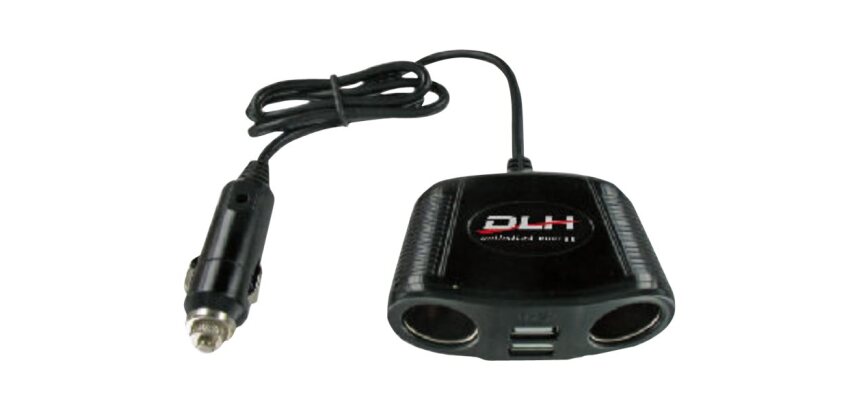DLH Multiprise allume-cigare. 2 sorties allume-cigare max 150W et 2 sorties USB