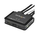 StarTech.com Commutateur KVM à 2 ports USB 4K 60 Hz DisplayPort avec câbles incorporés