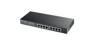 Zyxel GS1900-8HP v3 PoE Géré L2 Gigabit Ethernet (10/100/1000) Connexion Ethernet, supportant l'alimentation via ce port (PoE) Noir