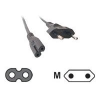 MCL Power Cord Portable Black 5.0m Noir 5 m Prise d'alimentation type C Coupleur C7