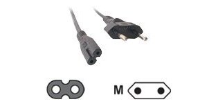 MCL Power Cord Portable Black 5.0m Noir 5 m Prise d'alimentation type C Coupleur C7