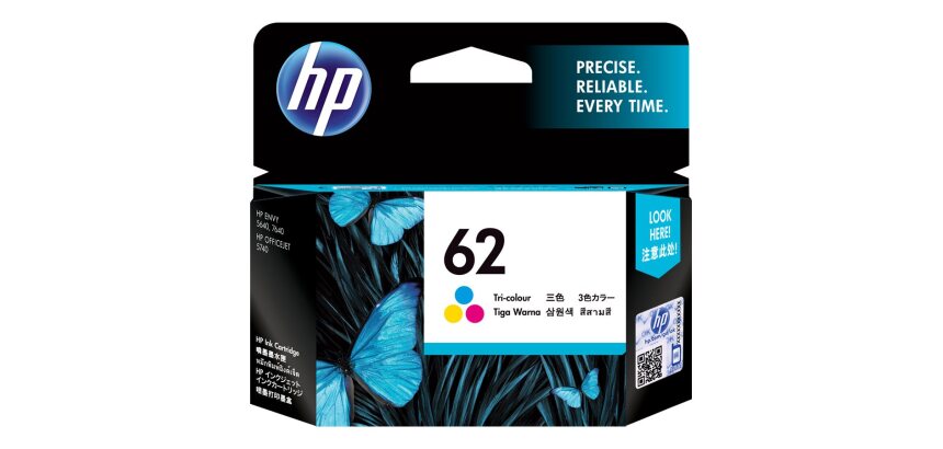 HP 62 cartouche d'encre trois couleurs authentique