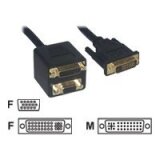 MCL Adapteur EN Cable DVI-I M / HD15 FM + DVI-I FM câble DVI 0,2 m Noir