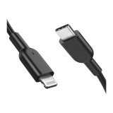 DLH CABLE USB-C VERS APPLE LIGHTNING CERTIFIE MFI 1M 3.25A 65W MAX NOIR