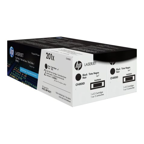 HP 201X LaserJet, lot de 2 cartouches de toner grande capacité authentiques, noir