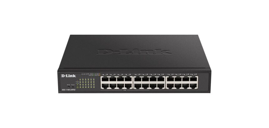 D-Link DGS-1100-24PV2 Géré L2 Gigabit Ethernet (10/100/1000) Connexion Ethernet, supportant l'alimentation via ce port (PoE) Noir