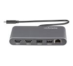 StarTech.com Mini Dock Thunderbolt 3 - Station d'Accueil Portable pour Deux Écrans avec HDMI 4K 60Hz, 2 x Hub USB-A (3.0/2.0), GbE - Câble de 28 cm - Adaptateur Multiport TB3 - Mac/Windows