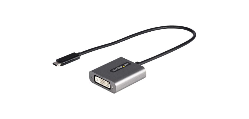 StarTech.com Adaptateur USB C vers DVI - Dongle Adaptateur USB-C vers DVI-D 1920x1200p - Écran/Moniteur USB Type C vers DVI - Convertisseur Vidéo - Compatible Thunderbolt 3 - Câble Attaché de 30,4cm de long - Version Améliorée de CDP2DVI